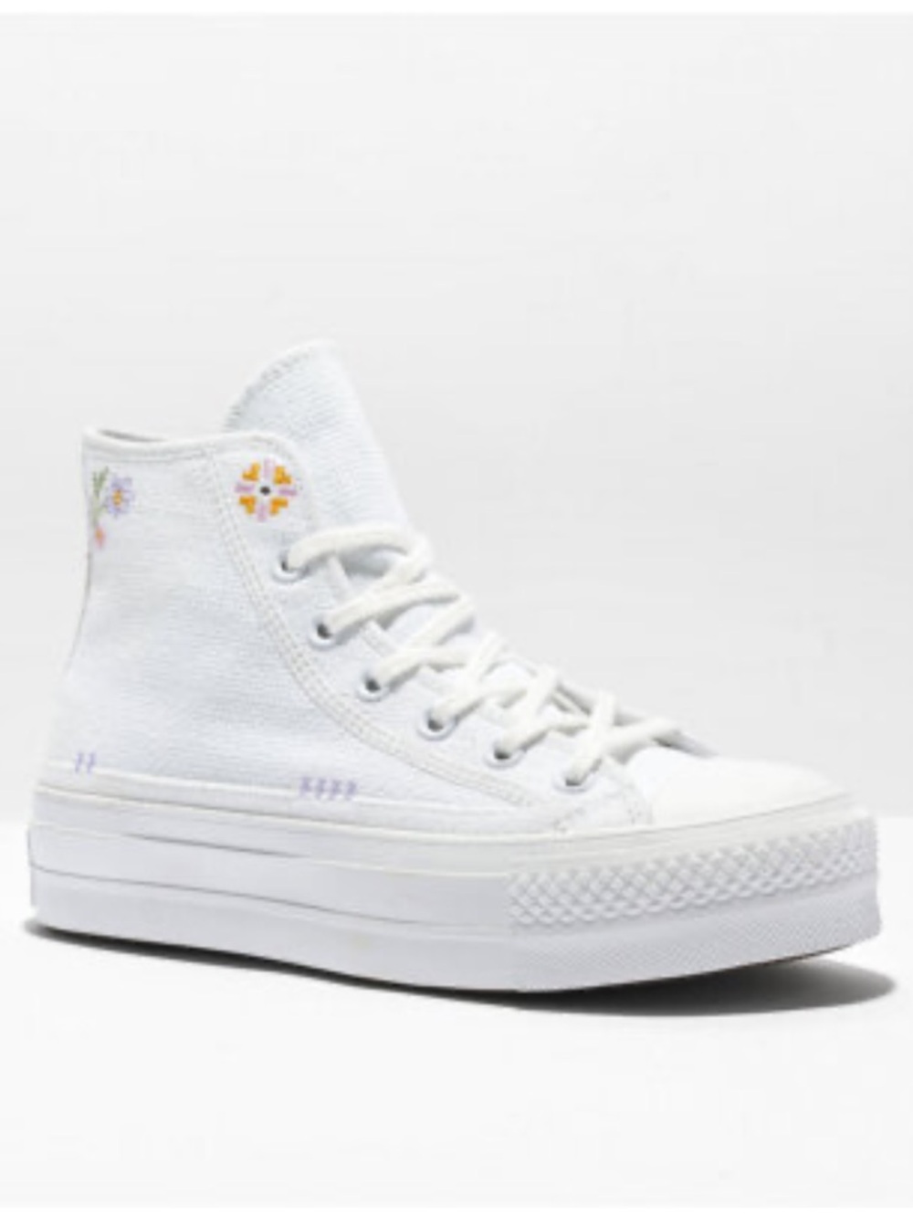 Converse Chuck Taylor All Star White High-Top  Shoes with Subtle Embroidery